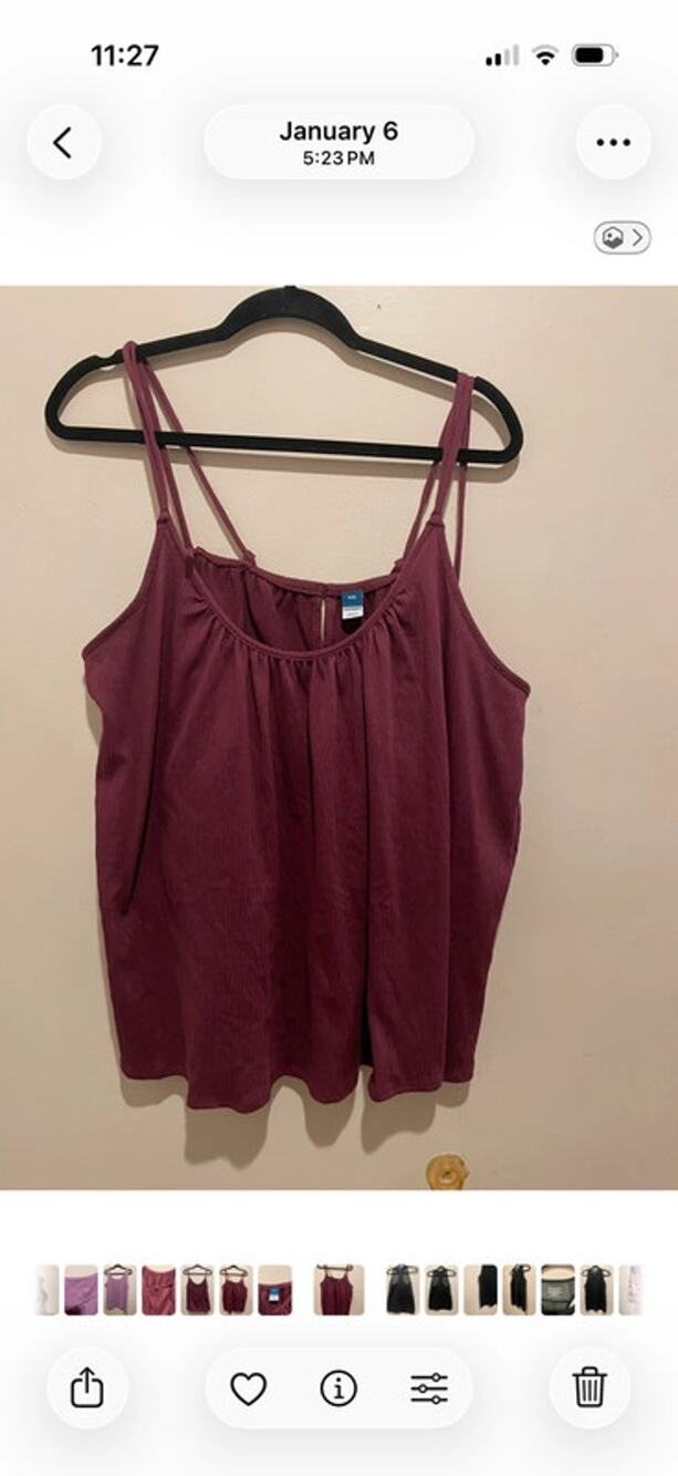 Old Navy Y2K baby doll burgundy tank top size XXL